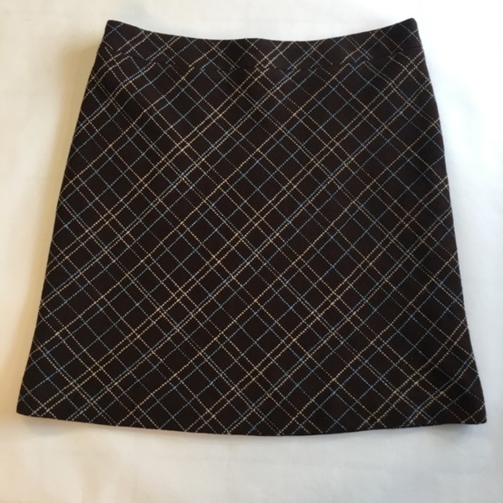 American Eagle Brown and Blue Classic Plaid Skirt